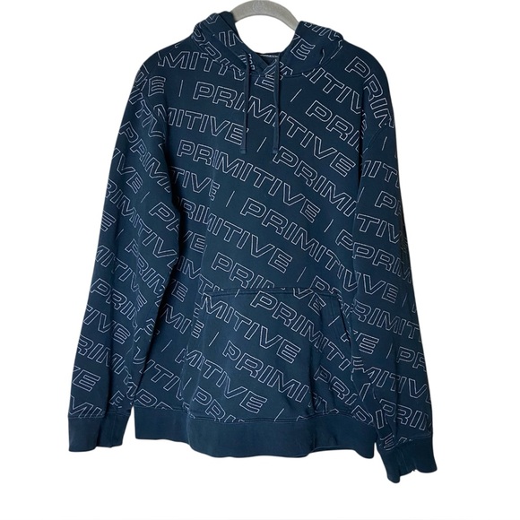 Primitive Other - Primitive Skateboards All Over Logo Hoodie Medium Black Streetwear Pullover